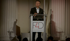  MC Evie Evangelou & Co-MC Jason Ma at the Sustainable Goals Banquet during UNGA 2022