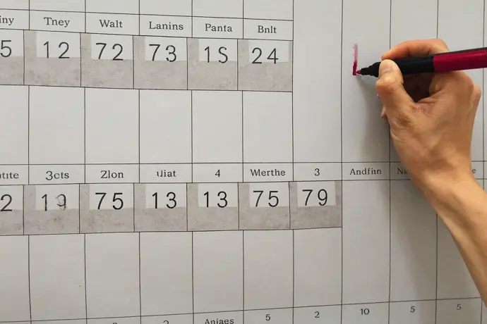 A weekly calendar with two protected deep-work blocks shaded solid