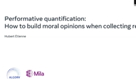 Talks in AI Ethics - PERFORMATIVE QUANTIFICATION